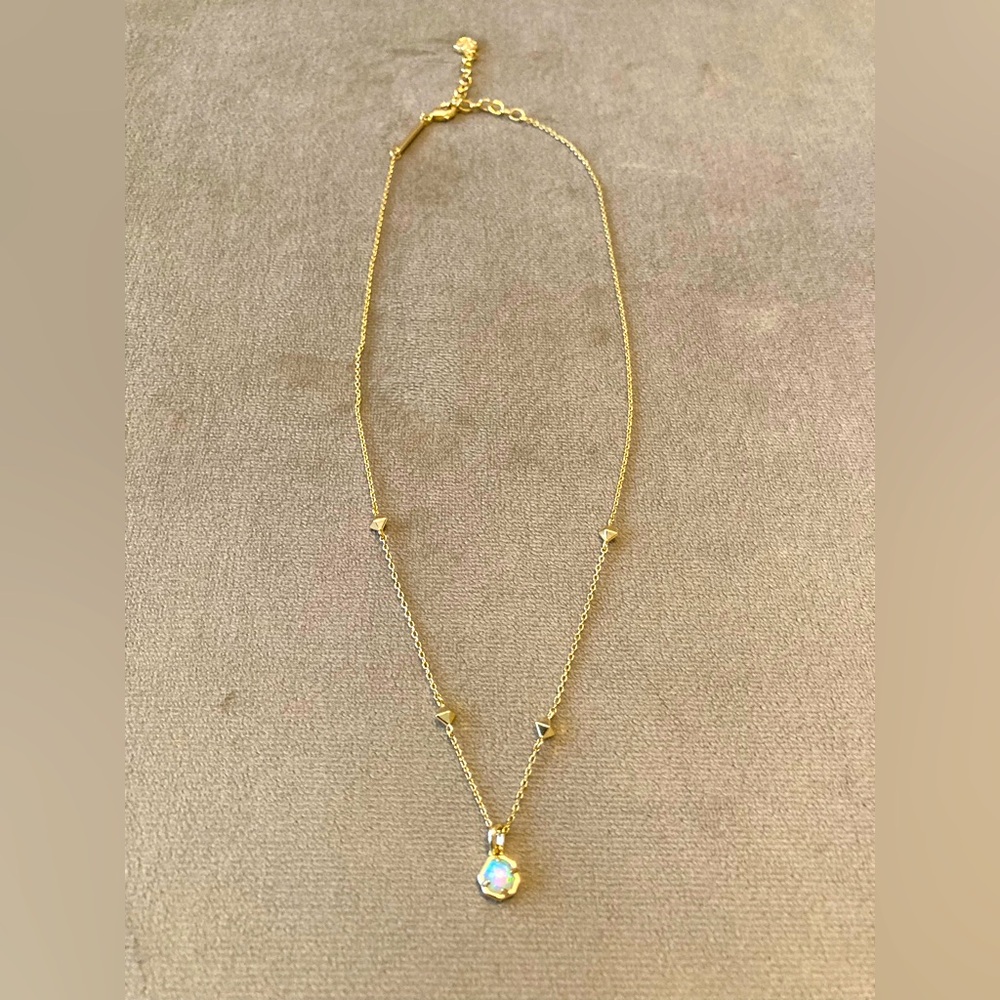 Kendra Scott Gold Nola Necklace Opalescent Blue